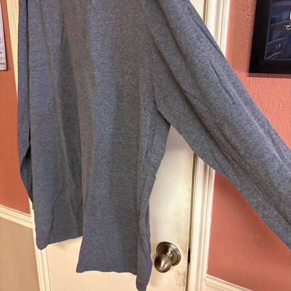 HB Gray Long Sleeve Crewneck T-Shirt 60% Cotton 40% Polyester 4XL - Picture 4 of 6